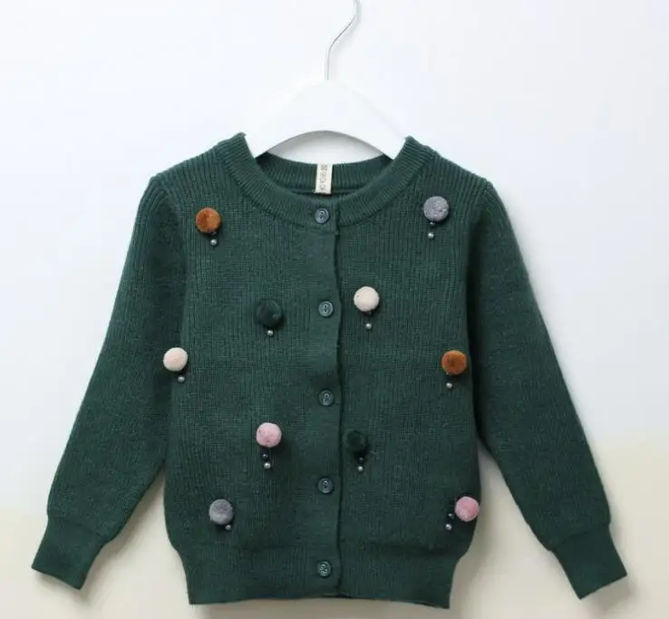 green Rlyaeiz/Детский кардиган, г. Весенний модный свитер для маленьких девочек трикотажная одежда, Осенние повседневные вязаные свитера для девочек детская одежда для детей от 2 до 7 лет - Цвет: green