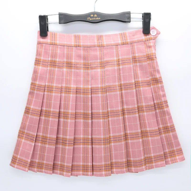 

Юбка для корейской школьной формы Kawaii для девочек, клетчатая юбка для женщин, студентов, с высокой талией, плиссированные юбки в стиле рок