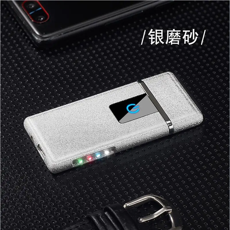 Полный Экран шаблон электронная usb-зажигалка Вольфрам турбо зажигалка интеллигентая(ый) сенсорный светодиодный двухсторонняя зажигалка