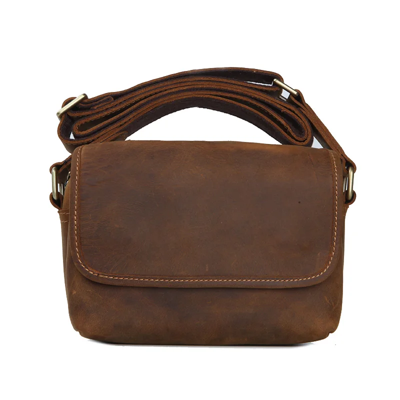 LANSPACE мужская кожаная сумка через плечо маленькая ручной работы модные