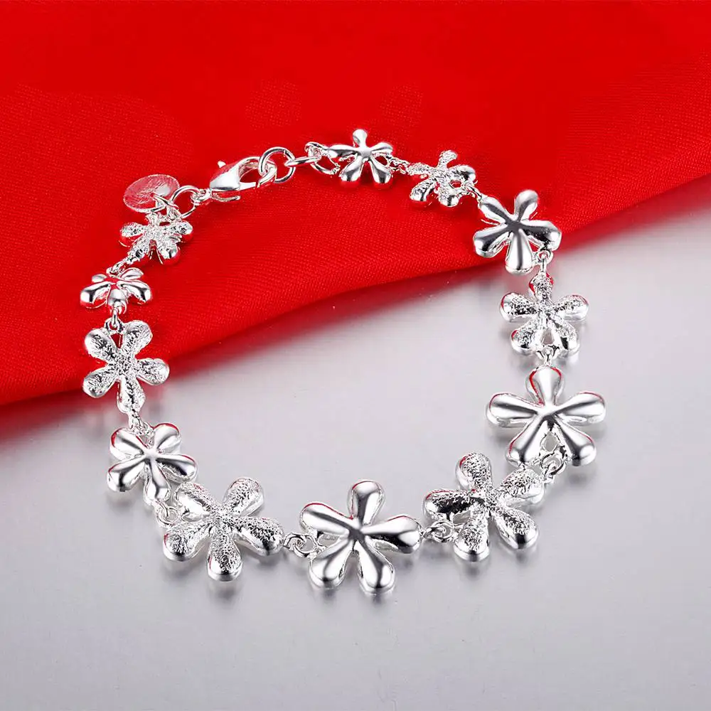 Женский браслет из серебра 925 пробы с цветком сливы | Украшения и аксессуары