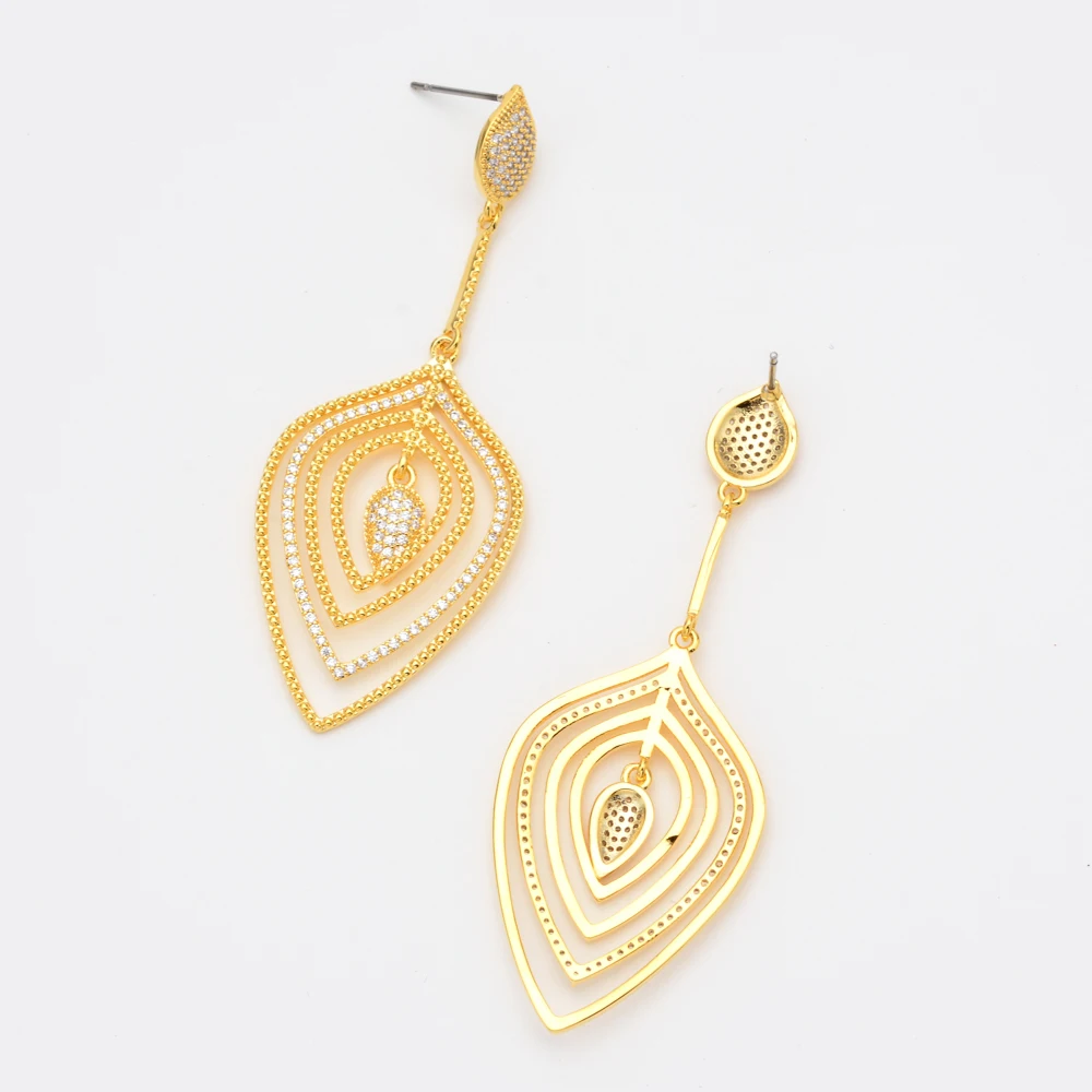 Высококачественные длинные и миниатюрные серьги инкрустированные из циркона