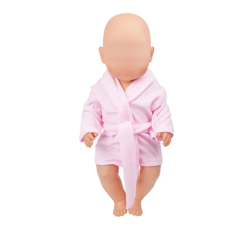 PellyBaby/кукольный халат пижама для новорожденных Размер 40-43 см, кукольный халат фиолетовый, розовый, розовый, красный