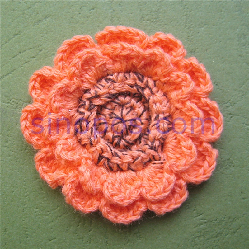 Ручная работа крючком в виде подсолнуха 2 дюйма аппликация из хлопчатобумажной