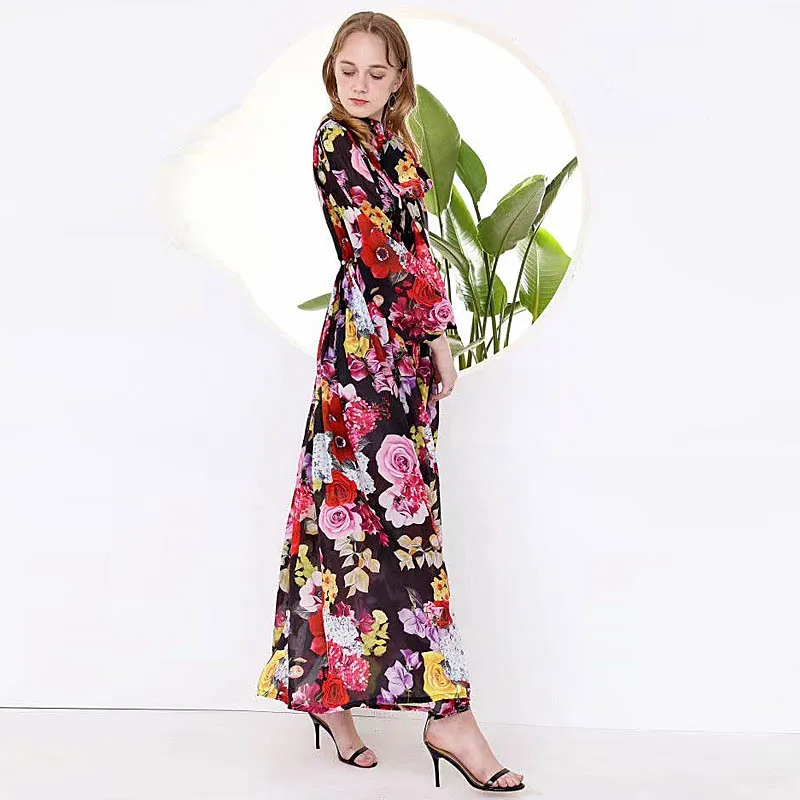 Длинное платье макси размера плюс высококачественные летние женские туфли