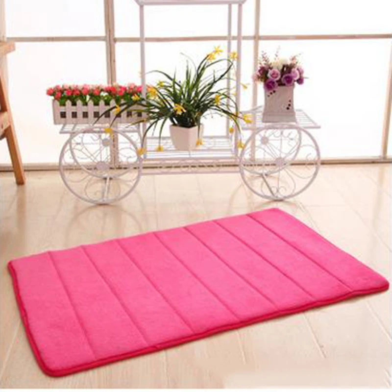 40x60cm Door Mat Rug Coral Fleece Bath Kitchen Floor Tapis De Bain Bathroom Carpet Memory Foam | Дом и сад
