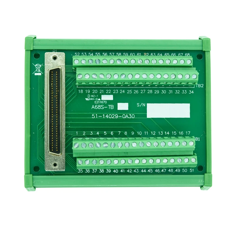 68-pin 0,0" Мини D лента/MDR Женская Breakout плата, SCSI68, клеммный модуль, SCSI Женский к клеммному блоку