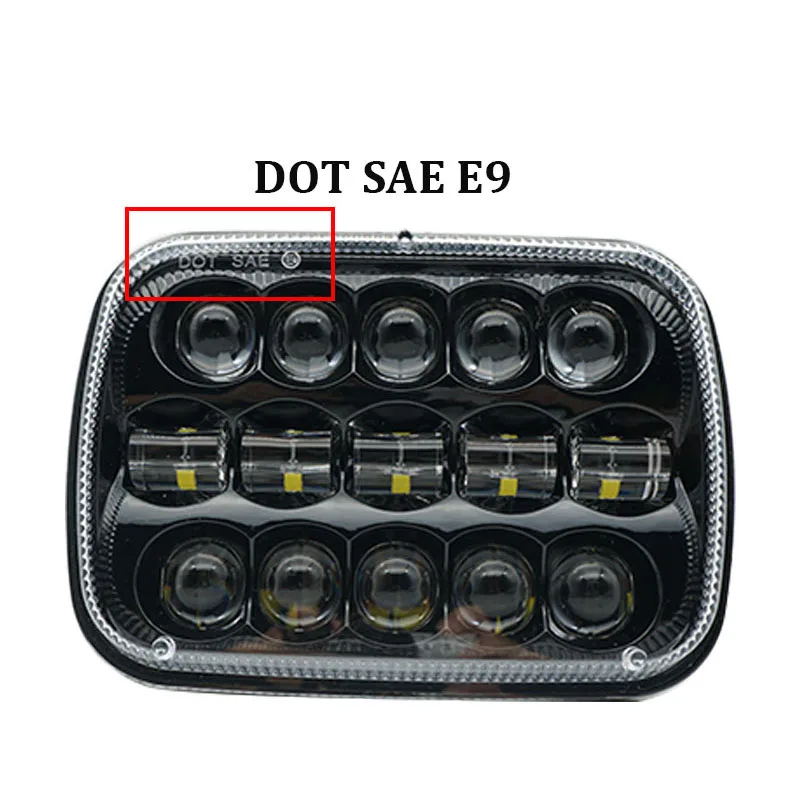 2 PCS Square 7x6 5X7 Inch LED Headlights 6000K High Low Beam H6054 6054 Led Headlamp For Jeep Wrangler YJ Cherokee GMC | Автомобили и