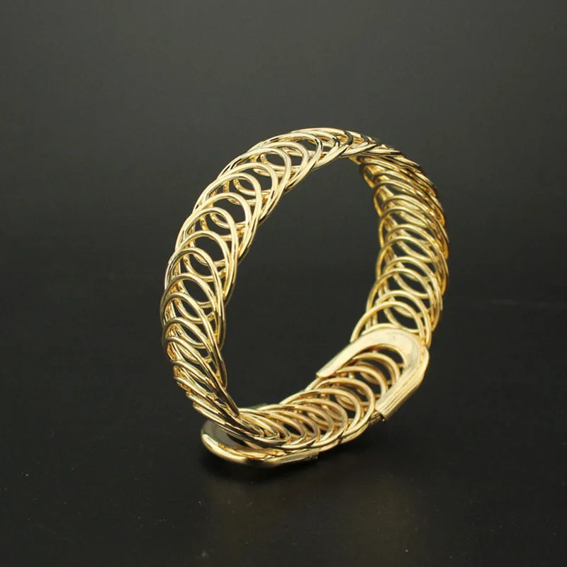 Мода браслет натуральная золотистые полые регулируемый Браслеты для Для женщин