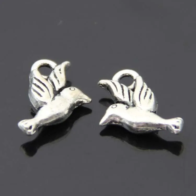 Бесплатная доставка 50 шт./лот мир голубь шарм подвеска 11 * 13 мм старинное серебро