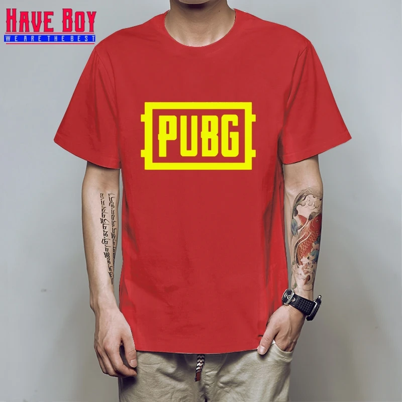 red yellow PUBG/игрок UNKNOWN'S BATTLEGROUNDS футболка подарок для фанатов игры мальчик друг подарок короткий рукав PUBG футболка S Горячая игра концепция HB166 - Цвет: red yellow