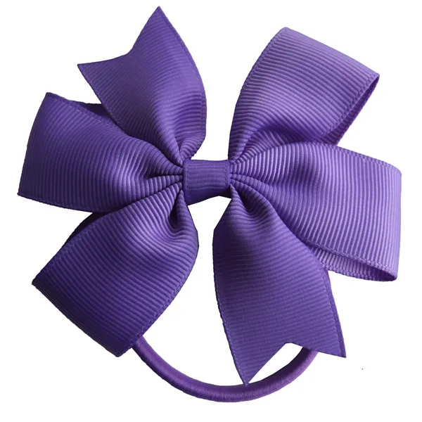 2 шт. заколка для волос с резинками 3,5 ''Hairbow упругих волос аксессуары дети хвост держатель резинки для волос ласточкин хвост Луки - Цвет: 464 Delphinium