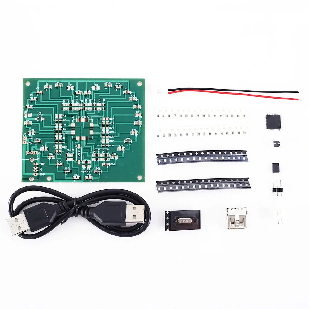 DIY Kit SMD светодиодный светильник в форме сердца цикл лампа с USB кабелем электронные