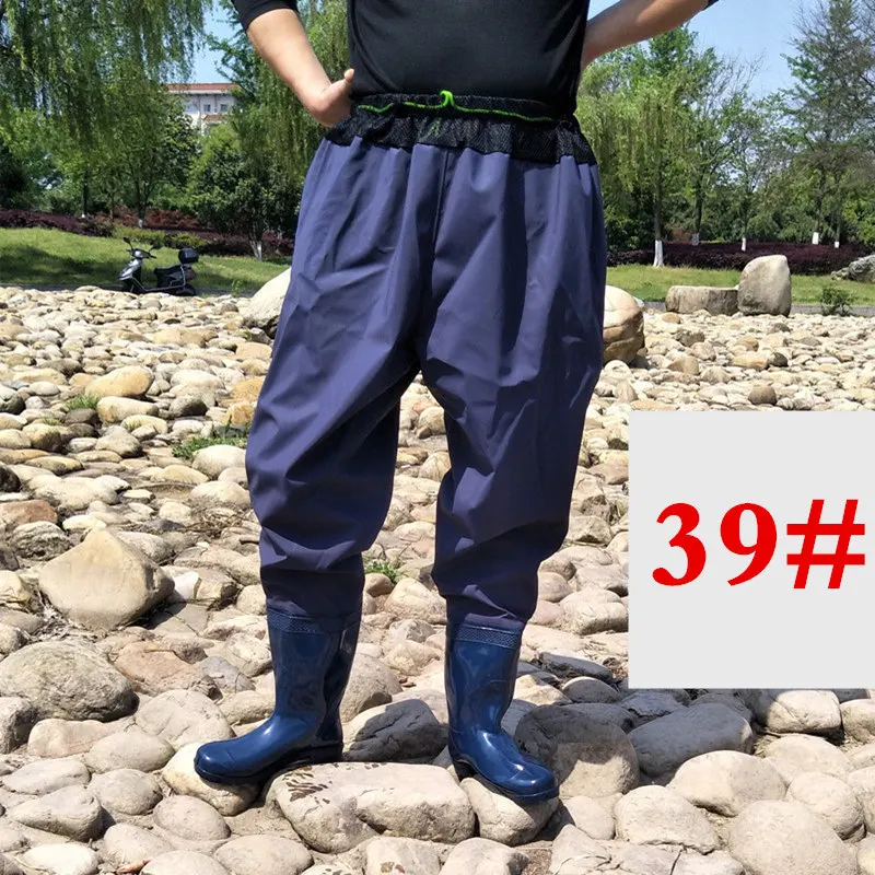 39 Высокая прыгающая дышащая поясная сетка рыболовные болотные водонепроницаемые ПВХ сапоги с мягкой подошвой кожаные брюки болотные для охоты рыболовные комбинезоны - Цвет: 39