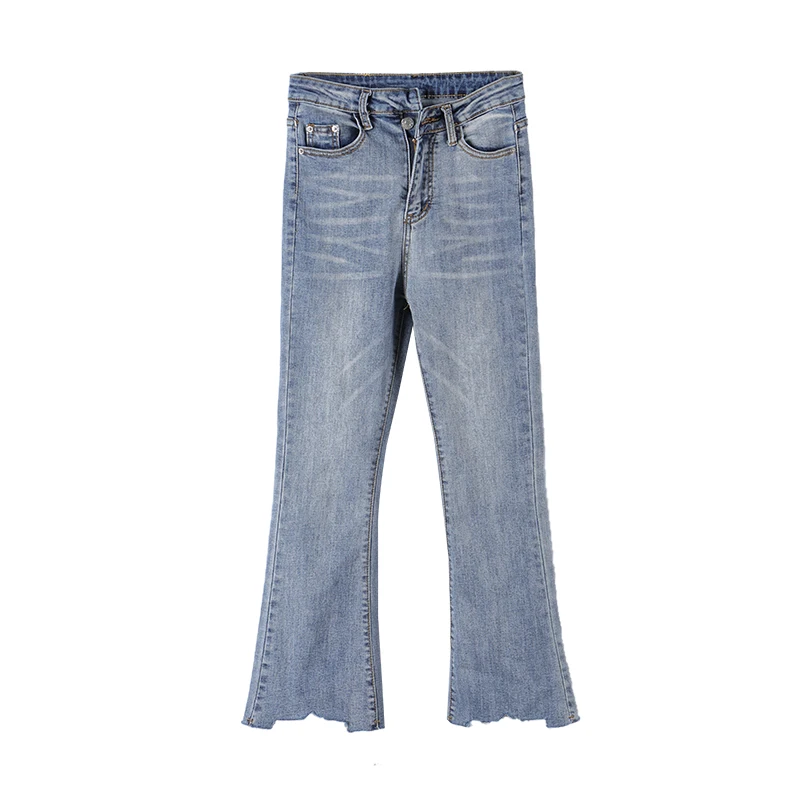 Женские брюки с высокой талией pantalon femme черные случайный звонок весна-осень 2019 |