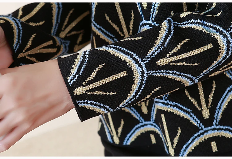 Женский трикотажный спортивный костюм ALPHALMODA джемпер с узором и брюки-карандаш 2