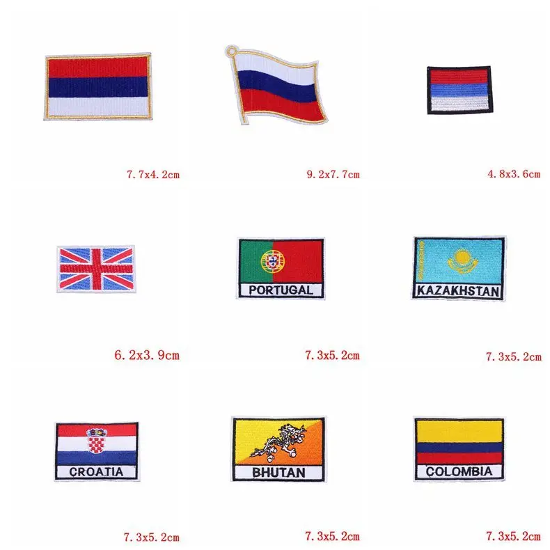 Prajna, национальные флаги, Kazakhstan, железные нашивки, Португалия, Куба, наклейки, вышитые нашивки для одежды, сделай сам, аппликация на куртке