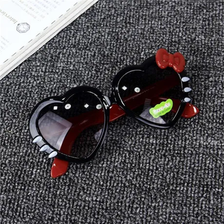 Модные детские солнцезащитные очки, милые детские очки принцессы Hello-Glasses высокого качества для мальчиков и девочек, очки кошачий глаз UV400 - Цвет линз: Зеленый