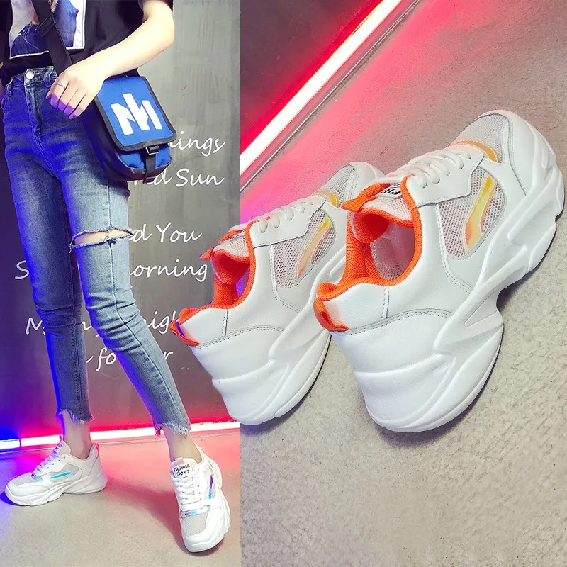 Женские кроссовки с высоким берцем на платформе Chaussure Femme весна 2019|Женские и кеды|