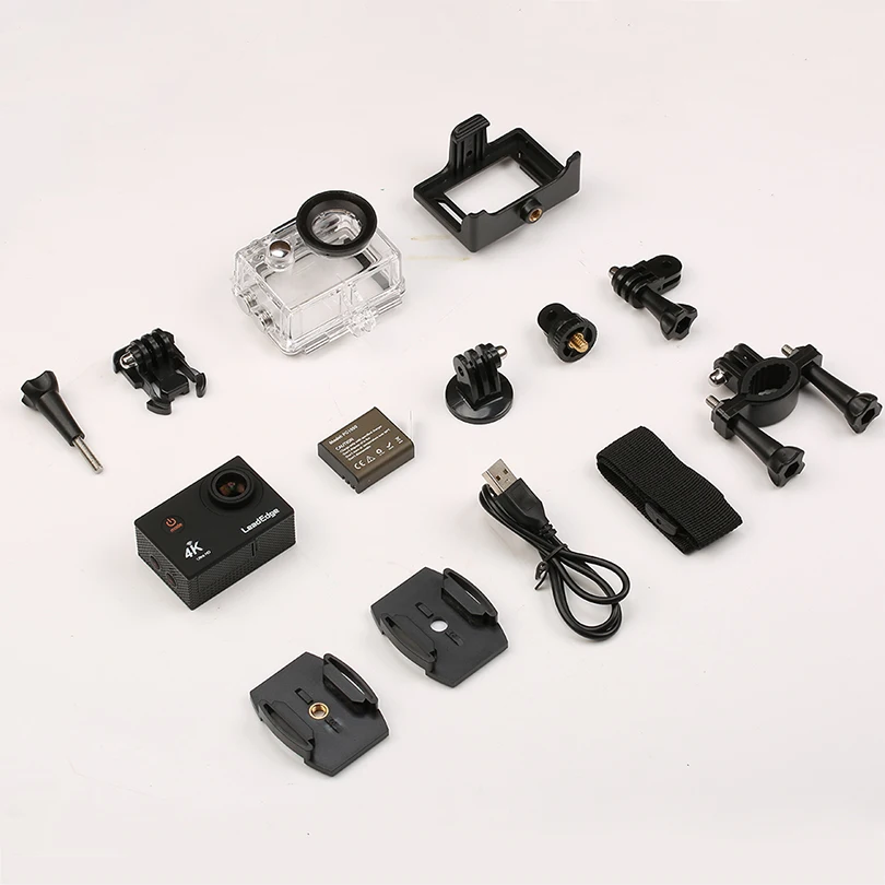 Экшн камера LeadEdge LE5000 4K/30fps 16 МП 2 0 дюймовый ЖК дисплей угол обзора 170 градусов Wi Fi