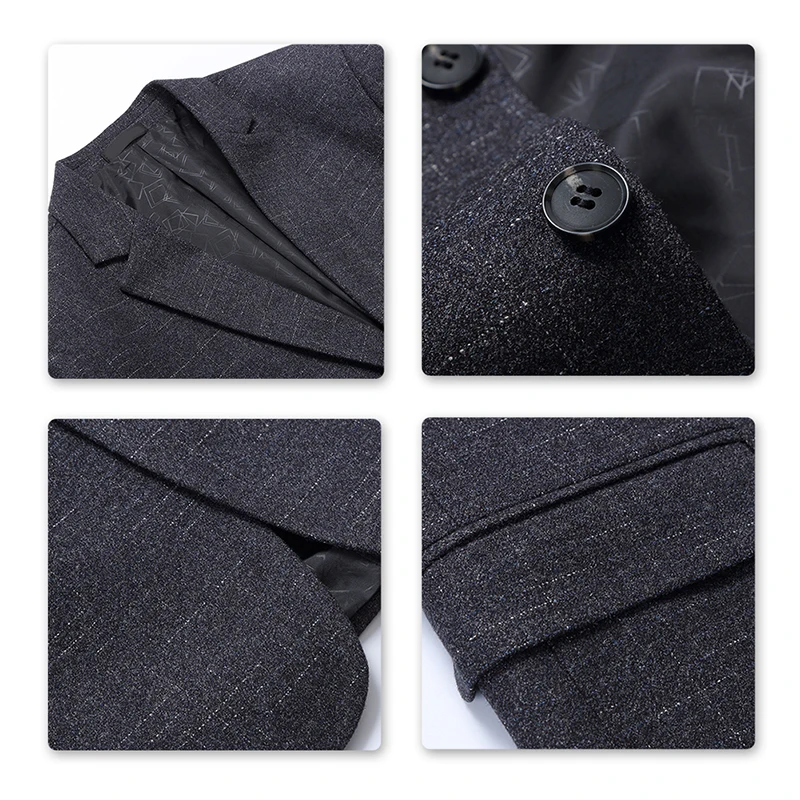 Мужской классический блейзер YUNCLOS приталенный Повседневный пиджак в английском