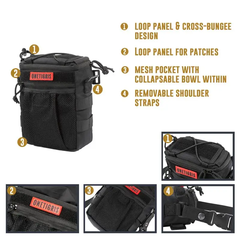 OneTigris MOLLE сумка для собак и складная миска тактическая лечения Сумка обучения