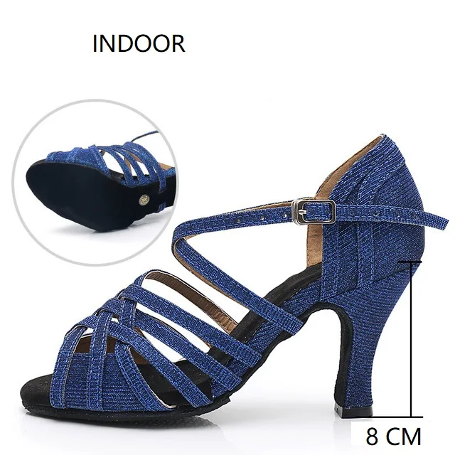 indoor blue 8 cm Кроссовки; обувь для латинских танцев; женская обувь для взрослых; Новинка; Обувь для бальных танцев; спортивная обувь для бальных танцев; женская обувь с мягкой подошвой - Цвет: indoor blue 8 cm