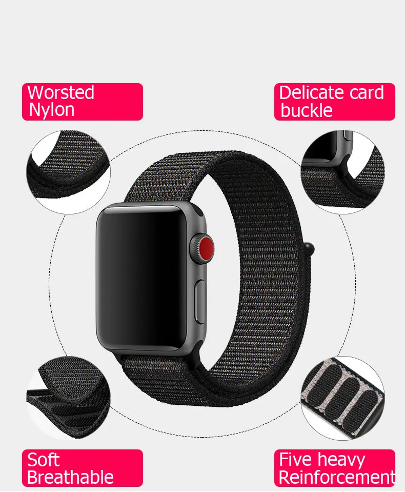 Ремешок для Apple Watch 42 мм 38 мм 5 4 3 correa iwatch 44 мм 40 мм спортивный браслет-петля Apple watch 5 4 аксессуары 5/3/2