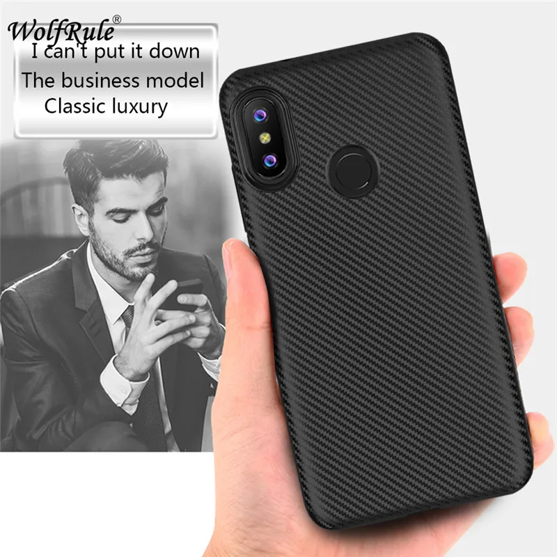Wolfrole Xiaomi Redmi 6 Pro чехол Mi A2 Lite роскошный с полной защитой из углеродного волокна