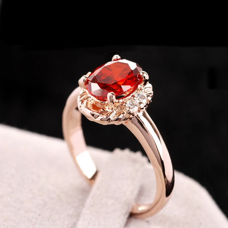 Женские свадебные кольца USTAR из красного полудрагоценного камня ювелирные