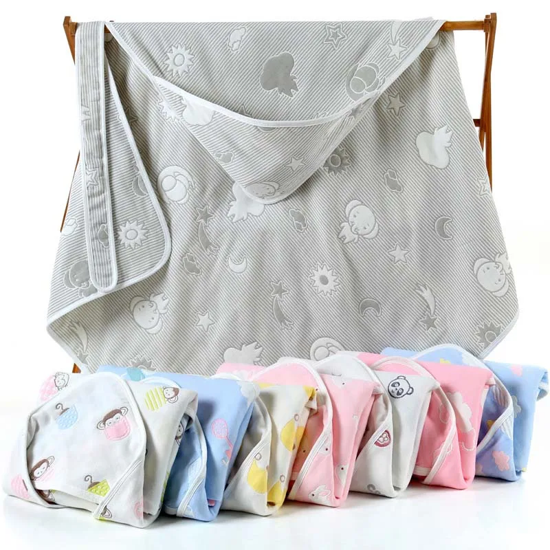 

Cotton Absorbent Gauze 6 Layers Kids Throw Blanket Infant Sleeping Wrap Newborn Swaddle 90x90cm