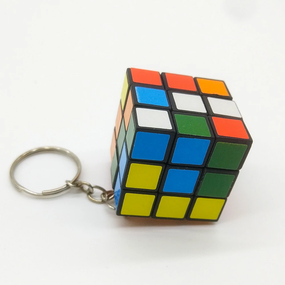 1 шт. 3 см мини маленький волшебный кубик брелок 3x3 Умный кубик игрушка креативное украшение с кольцом для ключей антистресс Пазлы скоростной кубик игрушки