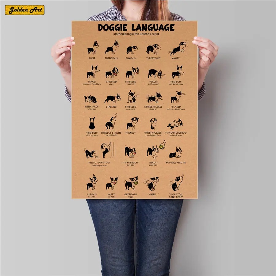 Винтажный постер из крафт бумаги Doggle ретро для кафе магазина домашних животных