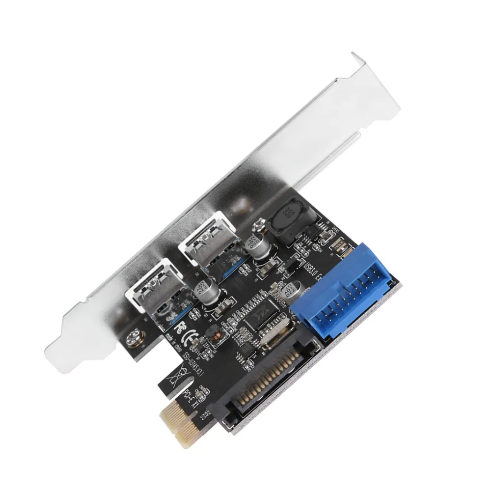 Внешнее 2 Порты USB 3 0 + внутренний 19 контактный разъем PCI Express x1 карты контроллера 100