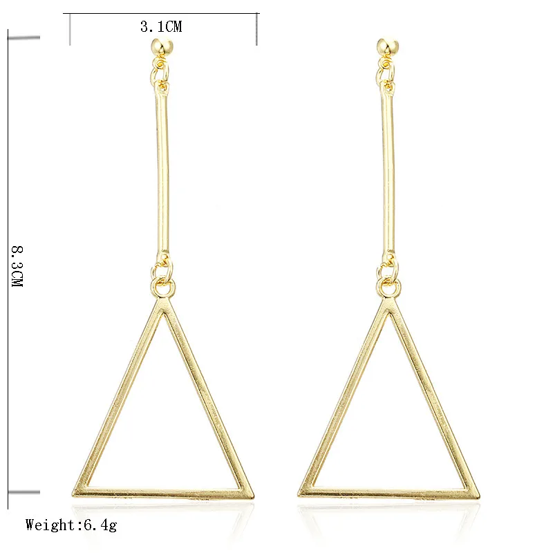 2018 темпераментные простые геометрические висячие серьги Треугольные