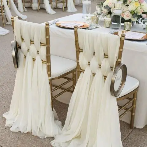 Ivory Livia Event Tex бледно-розовый шифон стул пояса для свадебной церемонии событие украшение для банкета - Цвет: Ivory