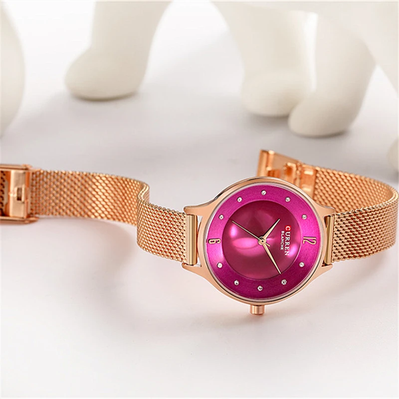 Классические кварцевые женские часы с бриллиантами Топ бренд CURREN Reloj Mujer модные