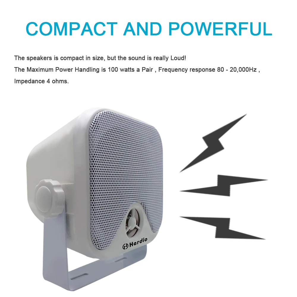Водонепроницаемый морской Bluetooth коробка Динамик 100W аудио " 2 варианта сверхмощный звук музыки Системы для лодки ATV UTV поверхность настенный кронштейн для телевизора