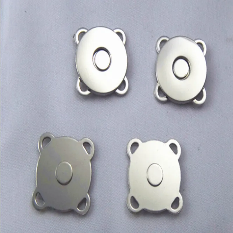 10 компл./лот 14*4 мм Металлическая магнитная кнопка в форме сливы из никеля для