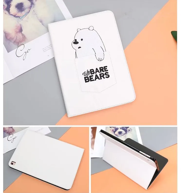 Чехол для iPad air 1/2 Pro 9,7 для iPad 9,7 дюймов / выпуск 6th ZAIWJ интеллектуальная Спящая вышивка Карманный чехол с медведем