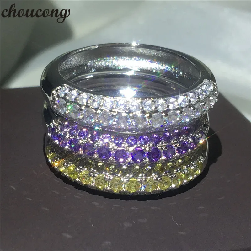 Choucong Lovers юбилейное кольцо с фианитом класса ААА Кристалл 925 серебряные Свадебные