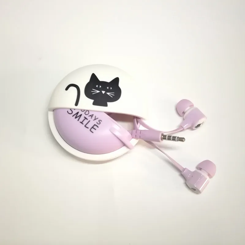 Purple No Package Наушники с милым котом из мультфильма макарон, 3,5 мм, наушники-вкладыши с шумоизоляцией, наушники с микрофоном для детей, девочек, samsung, Xiaomi, мобильный телефон, ipad - Цвет: Purple No Package
