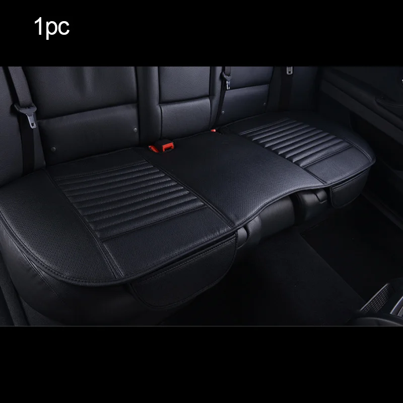 Full black rear 1pc Автомобильные чехлы для сидений, кожаные чехлы для сидений автомобиля, универсальные автомобильные подушки, коврики, четыре сезона, набор, аксессуары для салона автомобиля - Название цвета: Full black rear 1pc