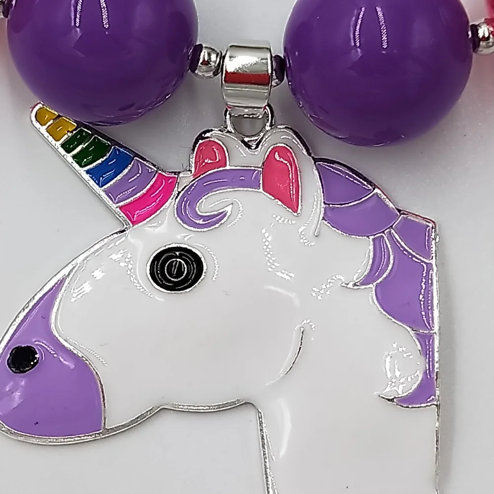 Новинка 2018 кулон в виде единорога объемное ожерелье из жвачки милое для