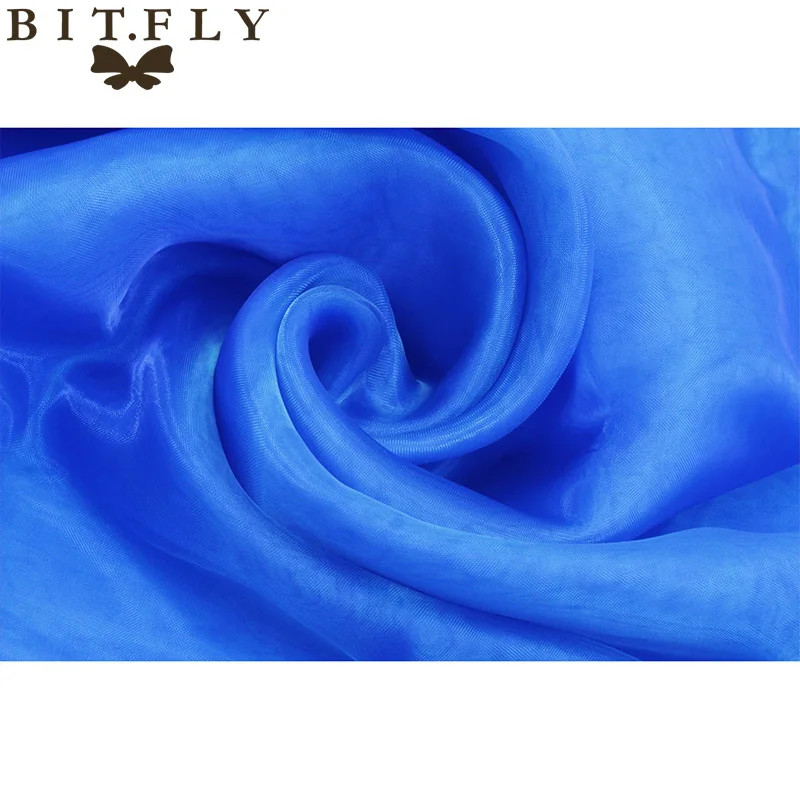 Royal Blue BIT. FLY 32 цвета свадебный фон стол занавеска 10 м* 1,35 м прозрачная органза Swag ткань украшение для свадебного банкета торжества - Цвет: Royal Blue