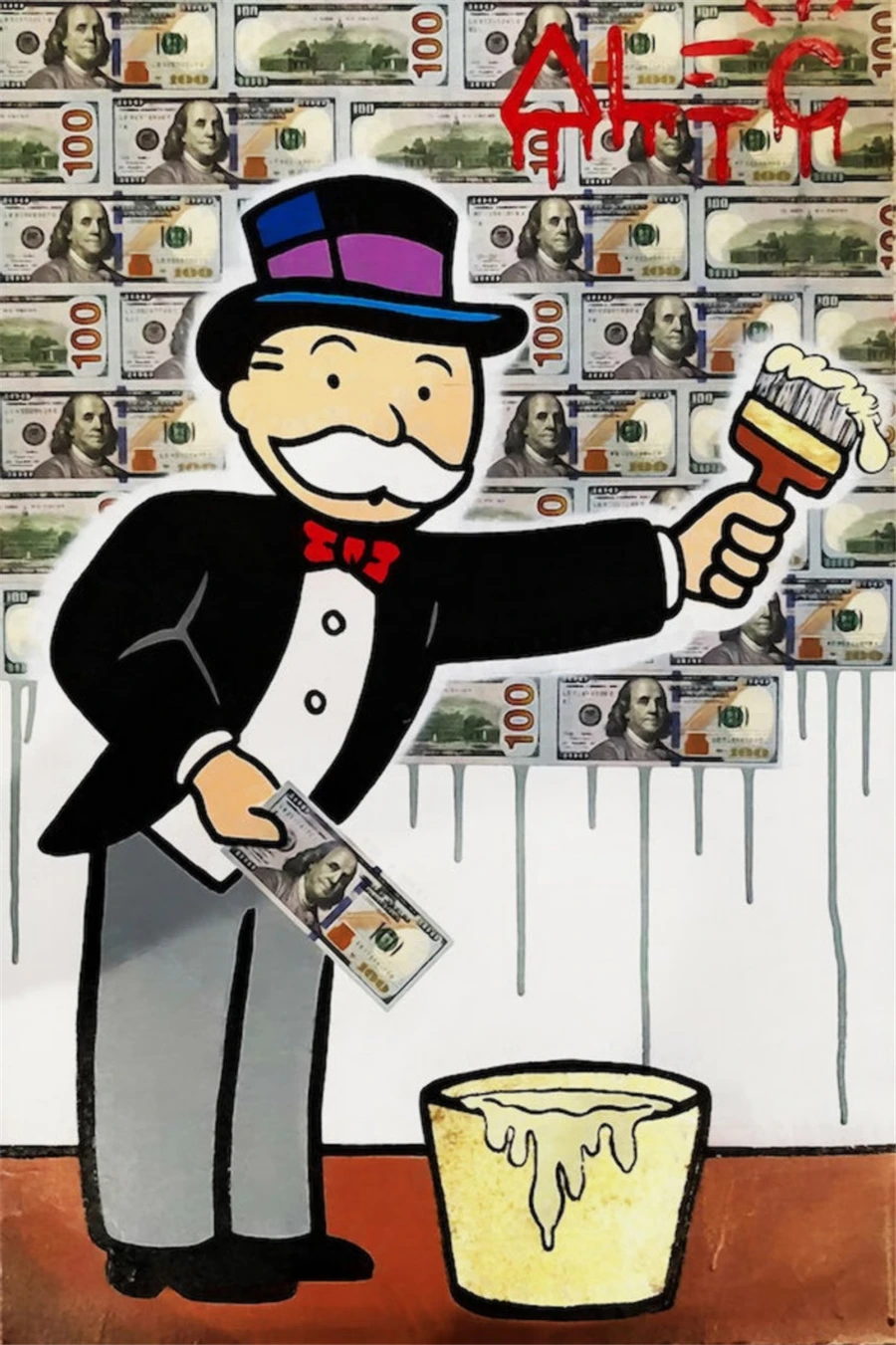Alec Monopolys$100 Bill HD настенное искусство холст с печатью постера живопись, декоративная картина для офиса гостиной домашний декор