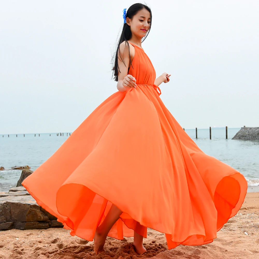 Женское летнее платье-макси с большим подолом для подружки невесты | Женская