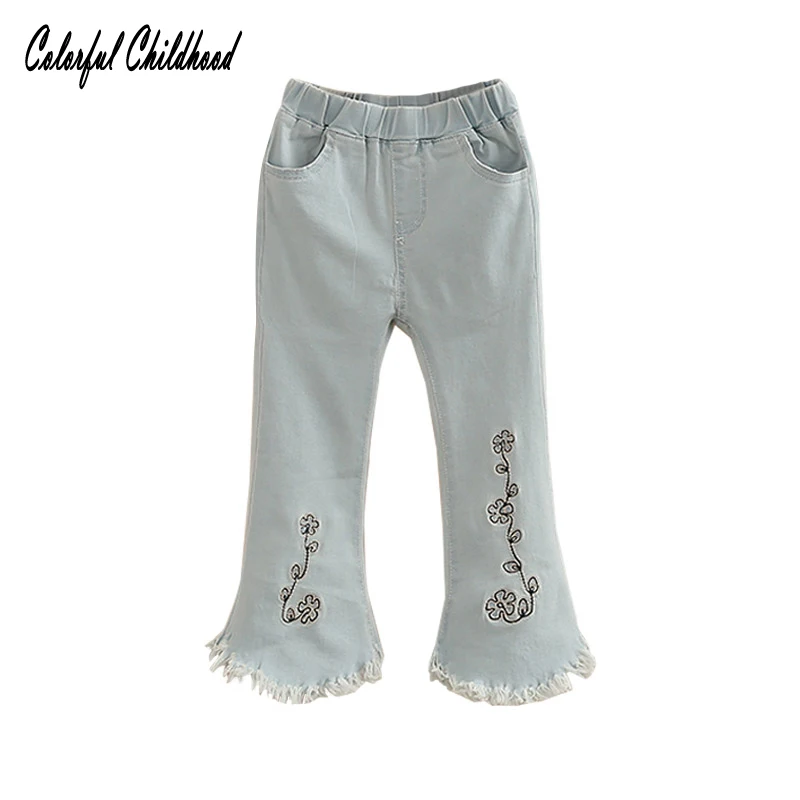 New Cute flower Pattern toddler Kids Jeans spring Autumn Lovely High Quality Children Pants Casual pretty Baby Girls 2-12Y |