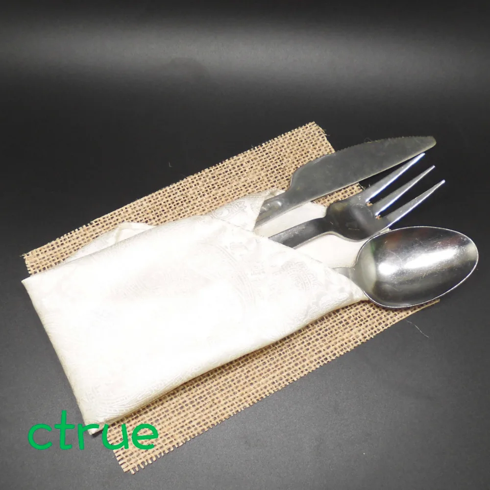 12 шт. Гессе мешковины подставки Коврики на стол место S Сельский свадебные