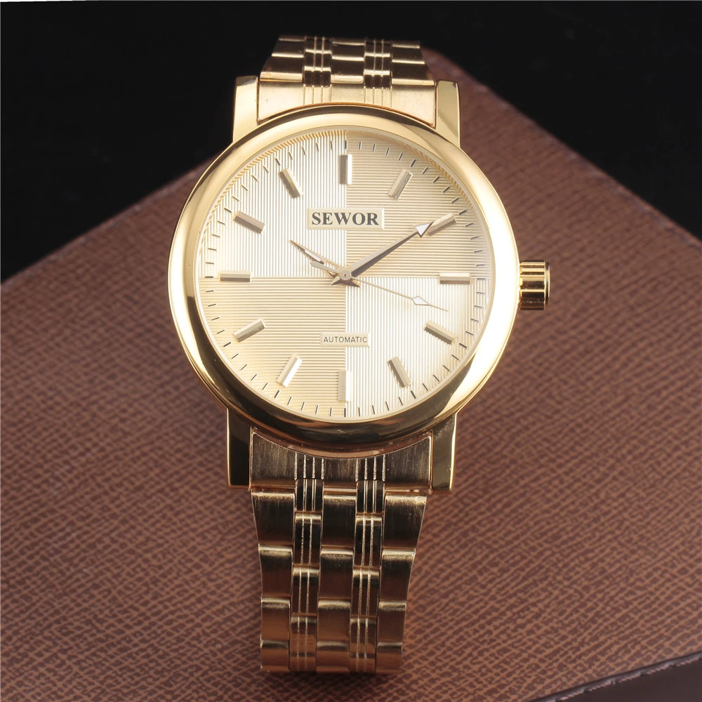 Мужские часы SEWOR Классические Механические со стальным каркасом и большим
